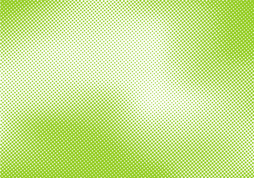 Abstract Bright Green Pop Art Retro Background With Halftone Comic Style Texture.