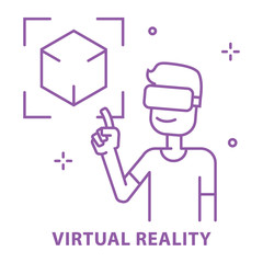 Virtual Reality VR concept use in learning.