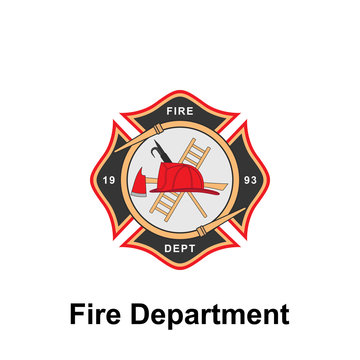 Fire Department, 1993 icon. Element of color fire department sign icon. Premium quality graphic design icon. Signs and symbols collection icon for websites