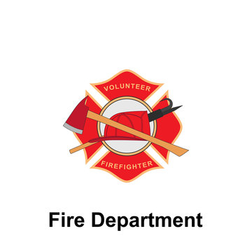 Fire Department, Firefighter icon. Element of color fire department sign icon. Premium quality graphic design icon. Signs and symbols collection icon for websites