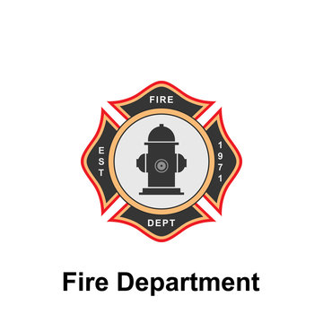 Fire Department, EST. icon. Element of color fire department sign icon. Premium quality graphic design icon. Signs and symbols collection icon for websites