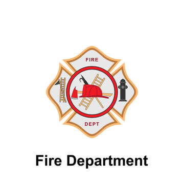 Fire Department icon. Element of color fire department sign icon. Premium quality graphic design icon. Signs and symbols collection icon for websites