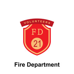 Fire Department, FD 21 icon. Element of color fire department sign icon. Premium quality graphic design icon. Signs and symbols collection icon for websites