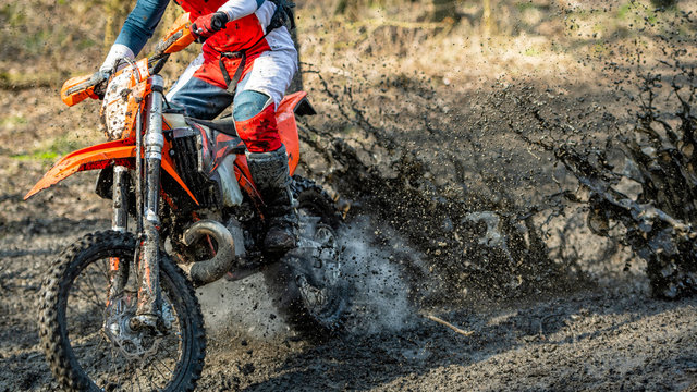 Motocross rider in the mud