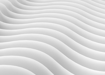 White Waves Background - 3D