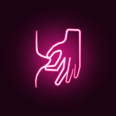 skin tightening neon icon. Elements of antiaging set. Simple icon for websites, web design, mobile app, info graphics