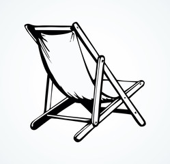 Beach chair. Vector freehand drawing