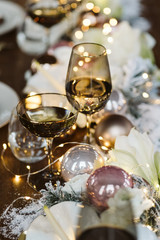 Gedeckter Tisch Feier Winter Weihnachten