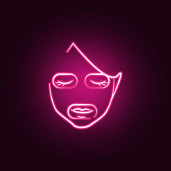 cosmetic face mask neon icon. Elements of antiaging set. Simple icon for websites, web design, mobile app, info graphics