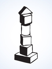 Children's cubes. Vector drawing