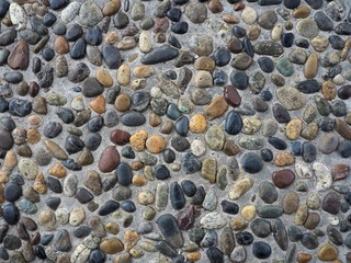 小石が埋め込まれた床