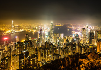 Obraz premium 世界三大夜景 香港 ビクトリア・ハーバー