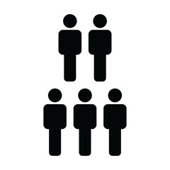 Partnership icon vector male group of people symbol avatar for business management team in flat color glyph pictogram illustration
