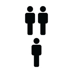 Employee icon vector male group of people symbol avatar for business management team in flat color glyph pictogram illustration
