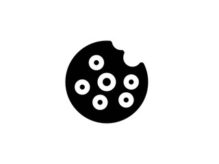 cookie glyph vector icon