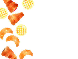 パンの水彩風イラストの背景