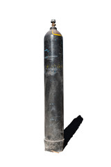 Gas cylinder on white isolated background close-up.construction equipment