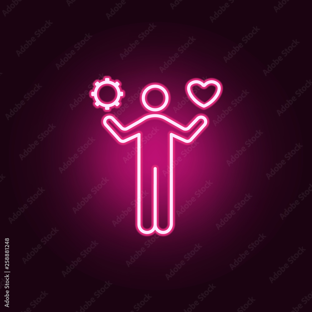 Poster balance business neon icon. elements of conceptual figures set. simple icon for websites, web design