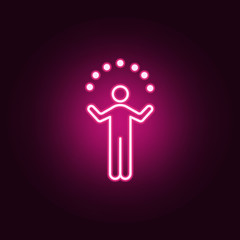 Obraz premium acrobat neon icon. Elements of conceptual figures set. Simple icon for websites, web design, mobile app, info graphics