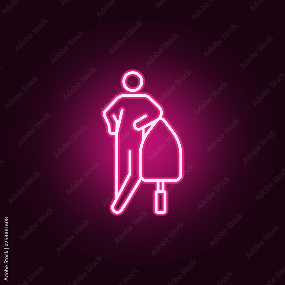 Poster builder neon icon. elements of conceptual figures set. simple icon for websites, web design, mobile 