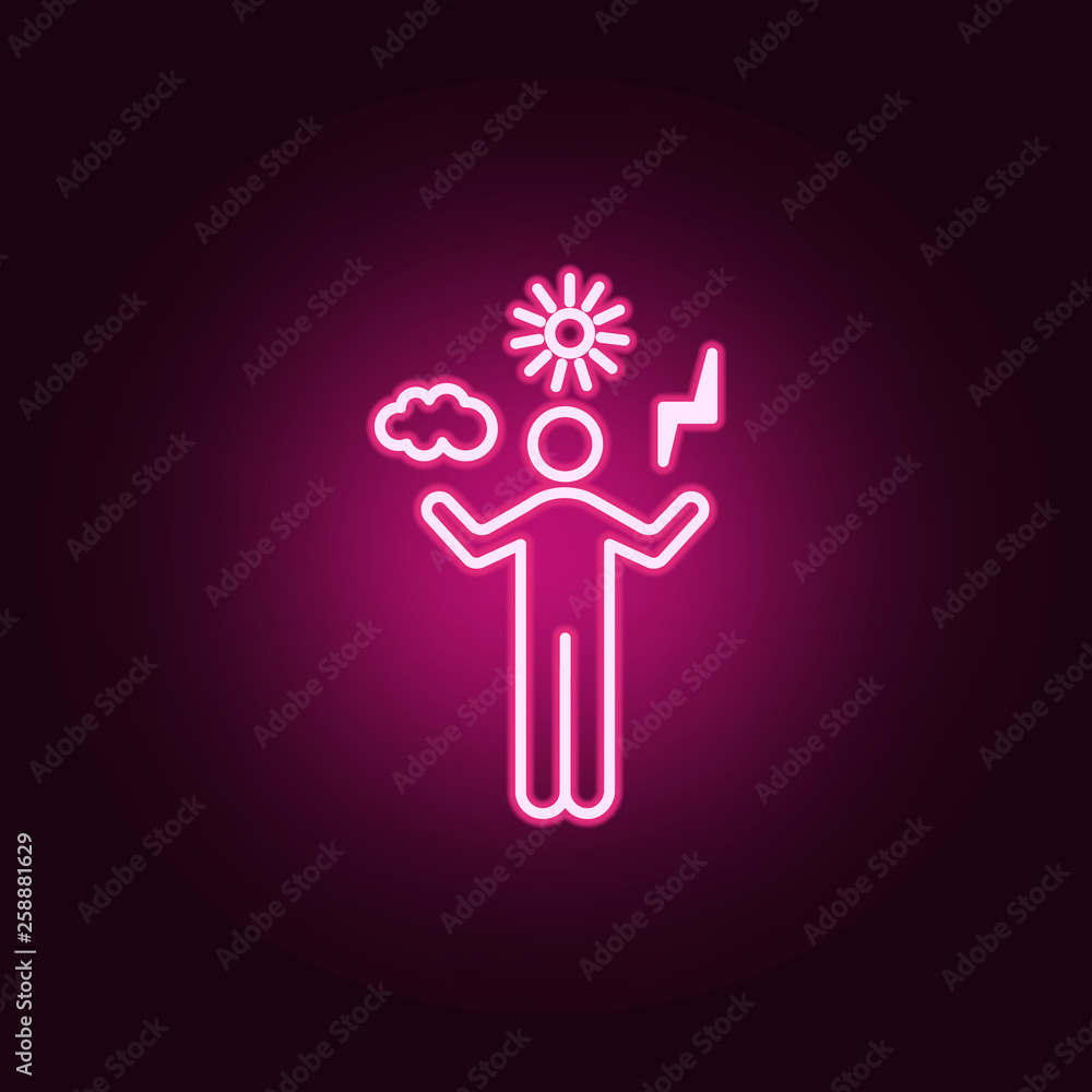 Aufkleber weather neon icon. elements of conceptual figures set. simple icon for websites, web design, mobile 
