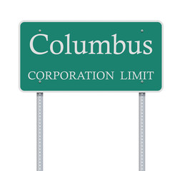 Columbus Corporation Limit road sign