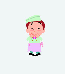 Chef trying to contain the laughter.