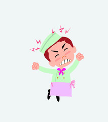Chef jumps angry.