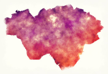 Cardiff watercolor principal area map of Wales