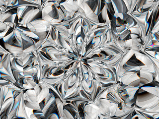 Abstract Gemstone or diamond texture closeup and kaleidoscope