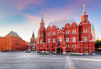 Fototapeta na wymiar Russia, Moscow - Red square at sunrise, nobody