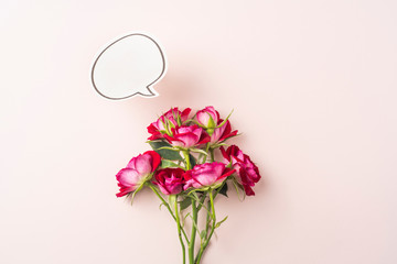 top view of red rose for mother & valentine day