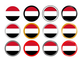 Yemen state flag in globes