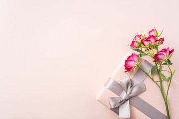 top view of red rose for mother & valentine day