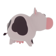 Model toy Cow isolated on white background. 3d rendering