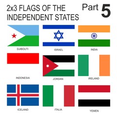 Flags 2 x 3 of the independent states 5