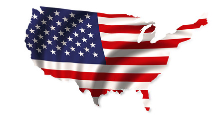 USA flag in form of map