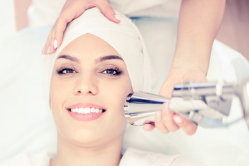 Cosmetology. Laser resurfacing procedure. Cosmetology clinic.