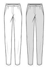 PANTS fashion flat sketch template