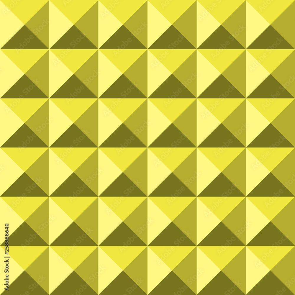 Poster Yellow background abstract pyramidas texture seamless pattern