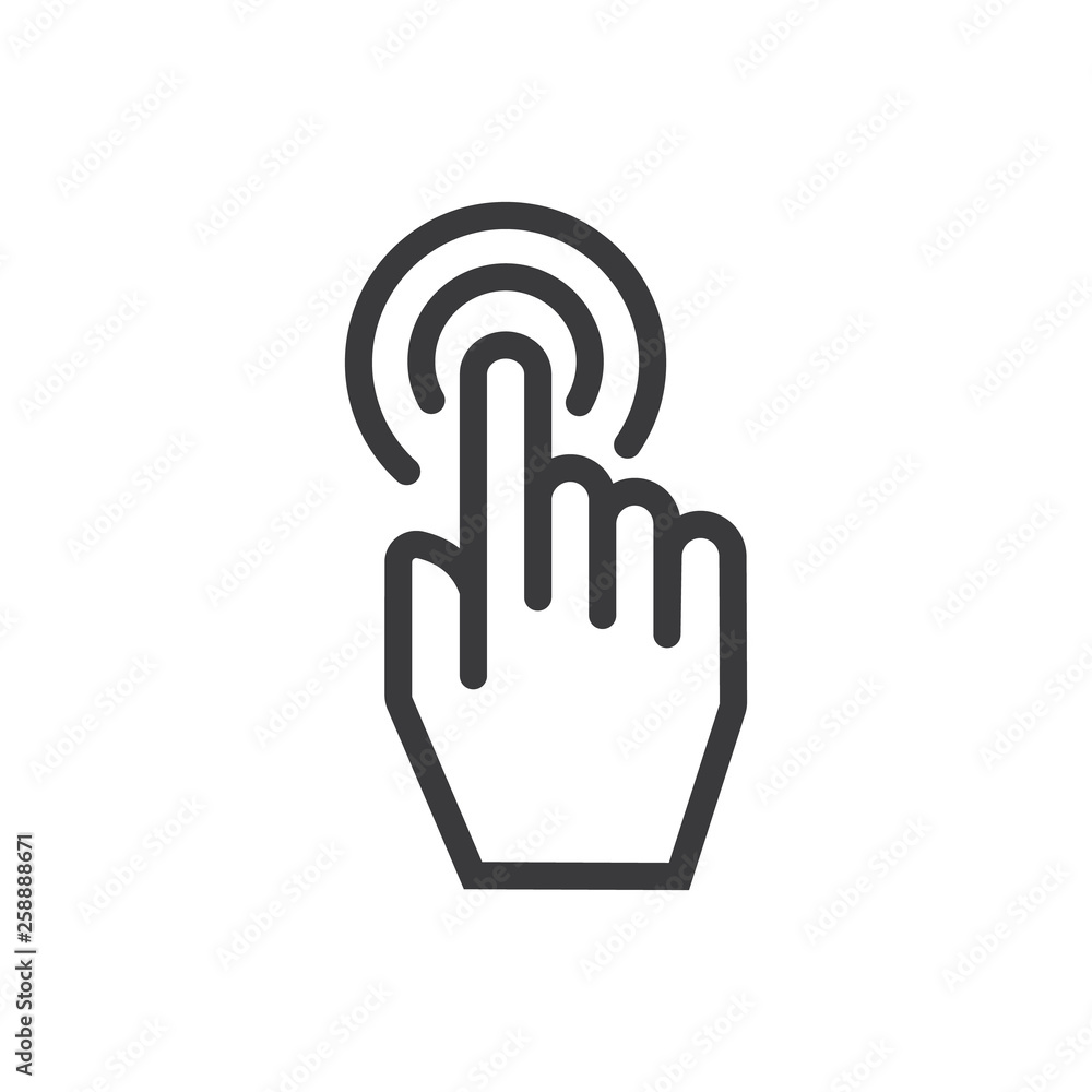 Poster touch icon perfect line style - vector