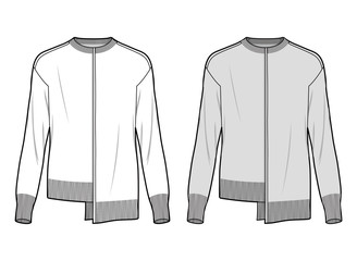 SWEATER TOP fashion flat sketch template