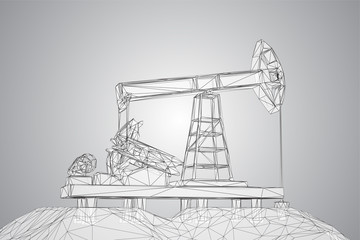 oil derrick. vector 3d object. mining of minerals.