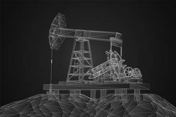 oil derrick. vector 3d object. mining of minerals.