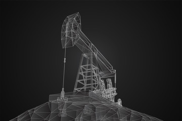 oil derrick. vector 3d object. mining of minerals.