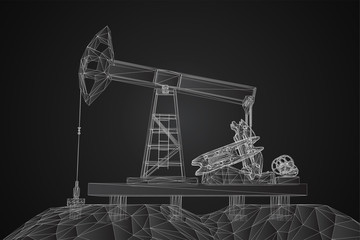 oil derrick. vector 3d object. mining of minerals.