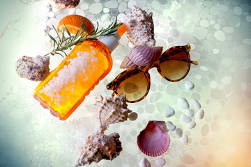 For sunny days on the beach, protection for the body and eyes © PhotoIris2021