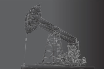 oil derrick. vector 3d object. mining of minerals.