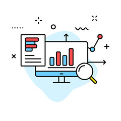 Data Analysis web icons in line style. Graphs, Analysis, Big Data, growth, chart, research. Vector illustration.