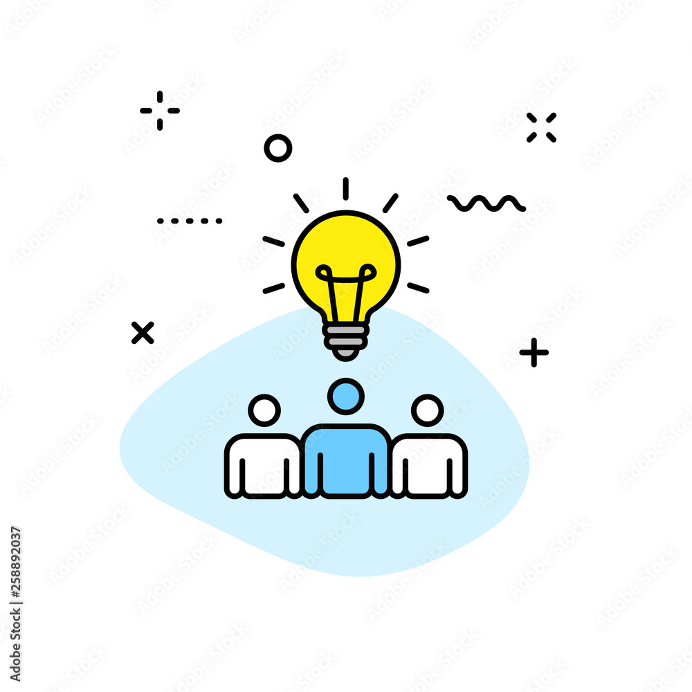 Poster creativity and idea web icons in line style. creativity, finding solution, brainstorming, creative t